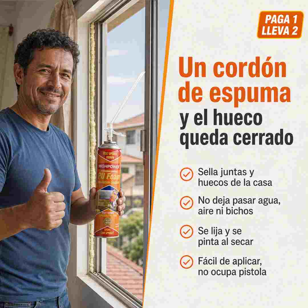 Hermetika Espuma Selladora Multiuso - Sella Grietas, Filtraciones PAGA 1 LLEVA 2
