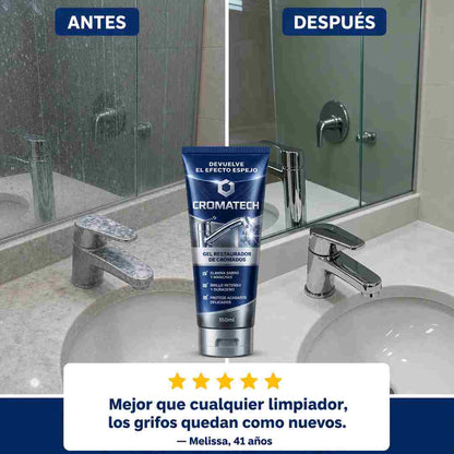 CROMATECH Gel Restaurador de Cromados - Ayude a Recuperar el Brillo de Grifos, Duchas y Vidrios - Pague Contra Entrega