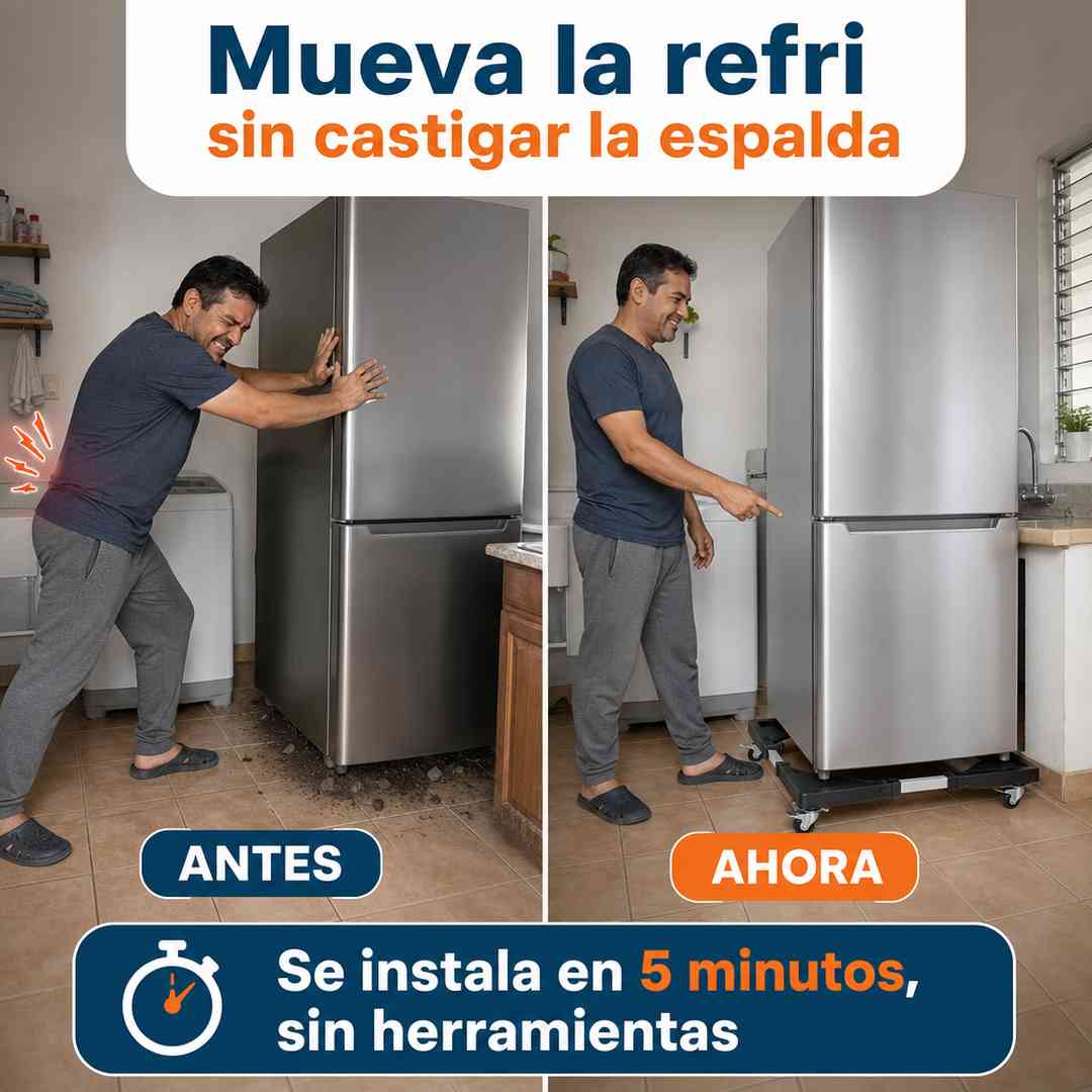 Rodalux - Base Movil Ajustable para Electrodomesticos - Mueve tu Lavadora con un Dedo