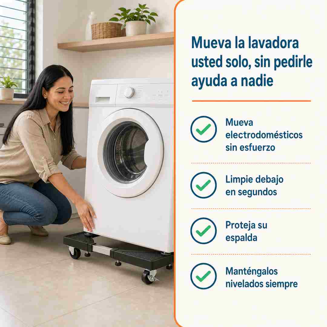 Rodalux - Base Movil EXTENSIBLE para Electrodomesticos - Mueve tu Lavadora con un Dedo
