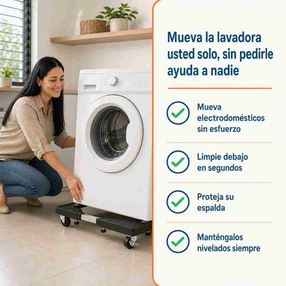Rodalux - Base Movil EXTENSIBLE para Electrodomesticos - Mueve tu Lavadora con un Dedo