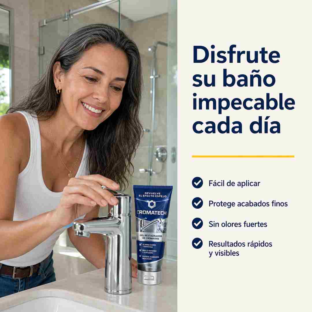 CROMATECH Gel Restaurador de Cromados - Ayude a Recuperar el Brillo de Grifos, Duchas y Vidrios - Pague Contra Entrega