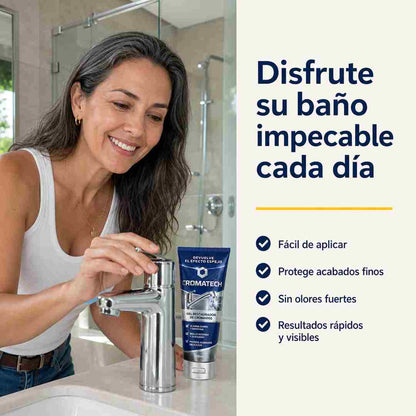 CROMATECH Gel Restaurador de Cromados - Ayude a Recuperar el Brillo de Grifos, Duchas y Vidrios - Pague Contra Entrega