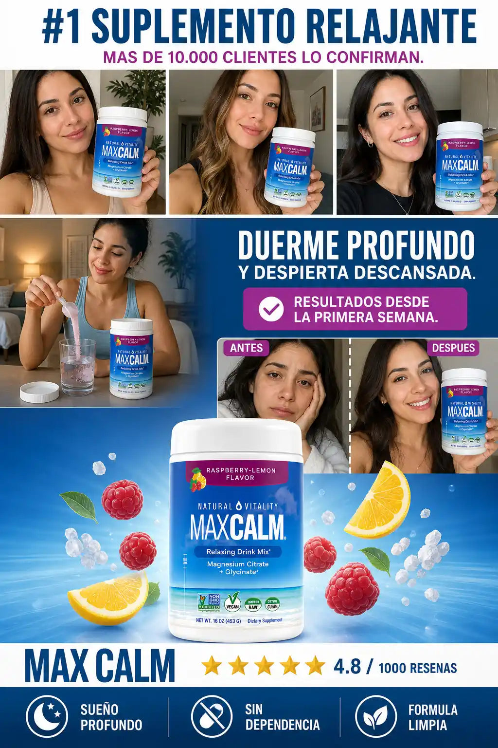 Max Calm - Duerme Profundo y Despierta Descansada - Descuento Especial Hoy